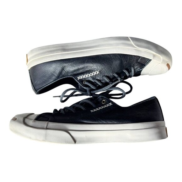 Converse Jack Purcell Cross Stitch Blue Leather Sneakers Womans Sz 6.5 Cork Sole - Picture 9 of 12